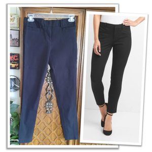 3/$10 Bi-Stretch Skinny Cropped Ankle Pants - Black, Size 2